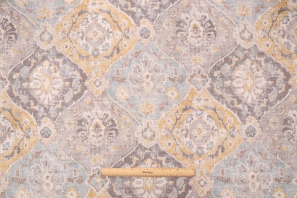 Covington Hathaway Printed Cotton Blend Drapery Fabric in Fog-190