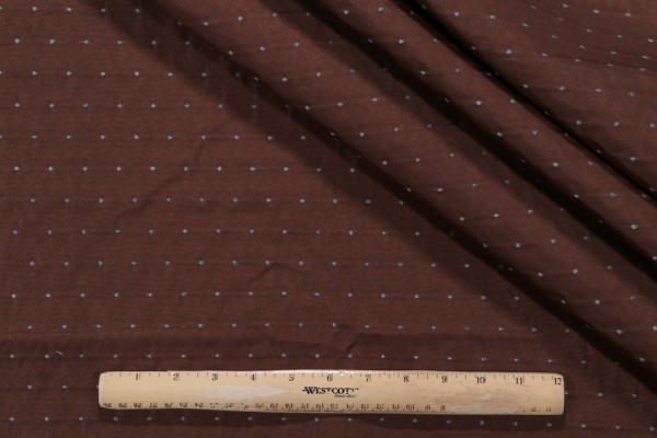 Click for 1 Yard A Pois Pickstitch Dotted Diamon Upholstery Fabric in Mocha/Blue 1 Yard A Pois Pickstitch Dotted Diamon Upholstery Fabric in Mocha/Blue