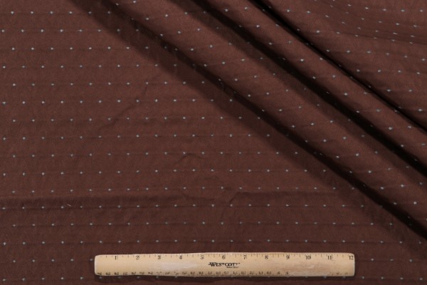 Click for 2.5 Yards A Pois Pickstitch Dotted Diamon Upholstery Fabric in Mocha/Blue A Pois Pickstitch Dotted Diamon Upholstery Fabric in Mocha/Blue