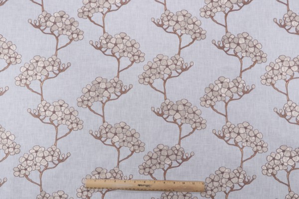 Valiant Addison Embroidered Polyester Cotton Drapery Fabric in Cream 