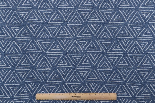 Mill Creek Printed Polyester Outdoor Fabric in Denim