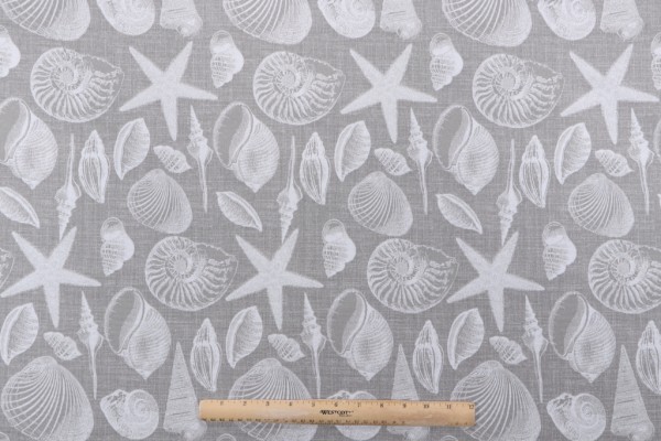 Bryant Shore Printed Poly Outdoor Fabric in Platinum