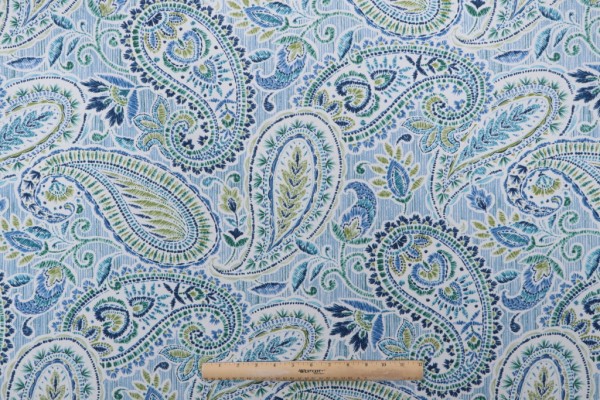 Sample of Richloom Arctic Printed Polyester Outdoor Fabric in Capri 