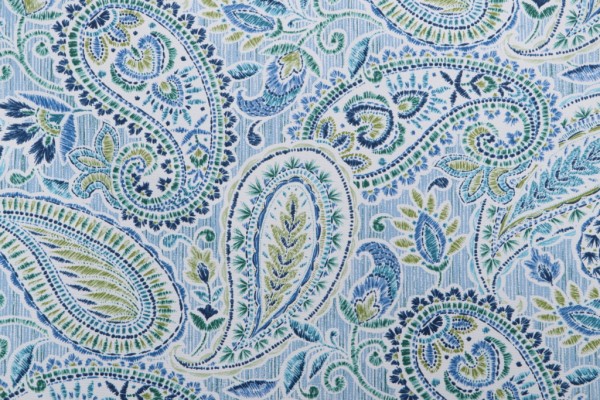 Sample of Richloom Arctic Printed Polyester Outdoor Fabric in Capri 