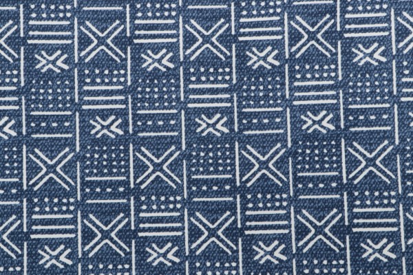 Richloom Brevard Printed Polyester Outdoor Fabric in Indigo 