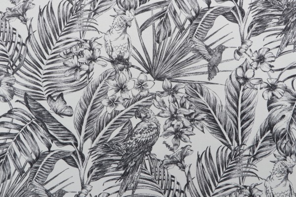 Richloom Wilshire Printed Polyester Outdoor Fabric in Ebony 