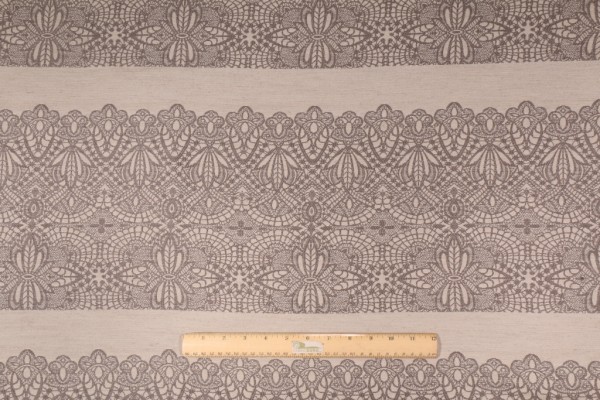 RA Lace Stripe Upholstery Fabric in Slate