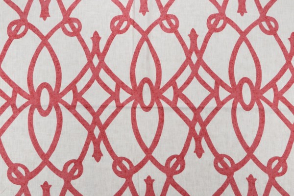 Braemore Fioretto Printed Linen Drapery Fabric in Scarlet