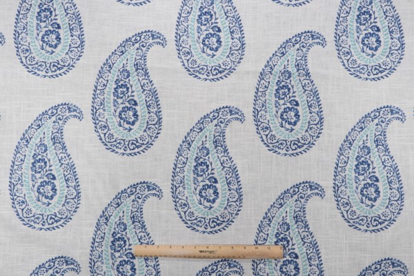Echo Madira Printed Drapery Fabric in Sea for Kravet CLOSEOUT