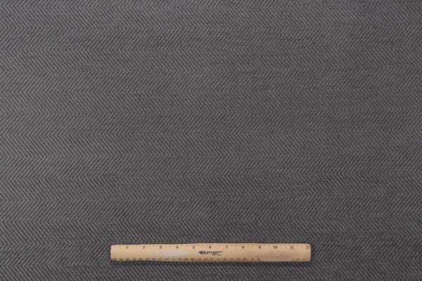 Highland House Herringbone Woven Chenille Upholstery Fabric in Grey
