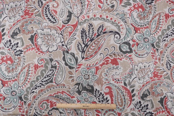 Mill Creek Fiaba-Hillside Printed Cotton Drapery Fabric in Ashrose