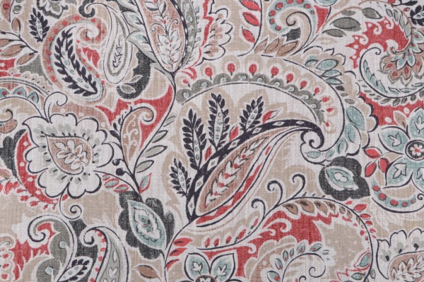 Mill Creek Fiaba-Hillside Printed Cotton Drapery Fabric in Ashrose