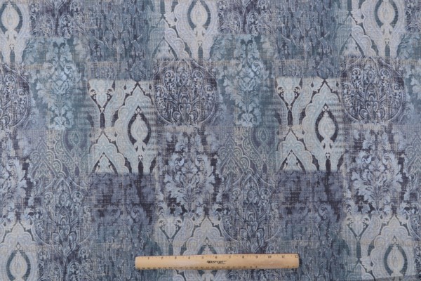 Mill Creek Cavanci-Petro Printed Cotton Drapery Fabric in Pacific