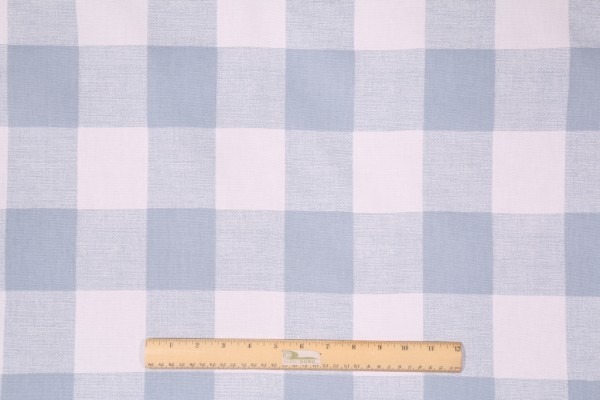 Premier Prints Anderson Plaid Printed Cotton Drapery Fabric in Cashmere Blue