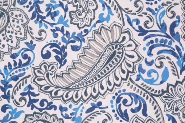 Premier Prints Shannon Printed Polyester Outdoor Fabric in Oxford/Cobalt