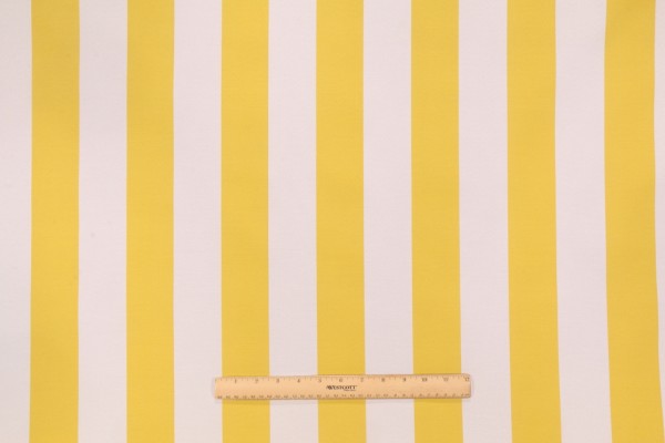 PK Lifestyles Canopy Stripe Printed Polyester Outdoor Fabric in Lemon
