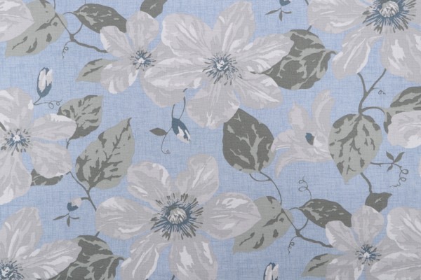 Magnolia Home Nelly Printed Cotton Drapery Fabric in Antique Blue