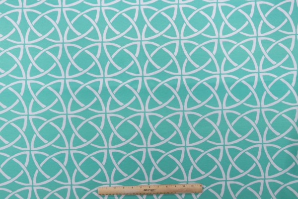 Printed Polyester Outdoor Fabric in Blue/Green