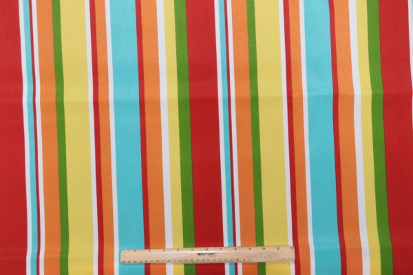 Click for 2.8 Yards Printed Polyester Stripe Outdoor Fabric in Multi Printed Polyester Stripe Outdoor Fabric in Multi