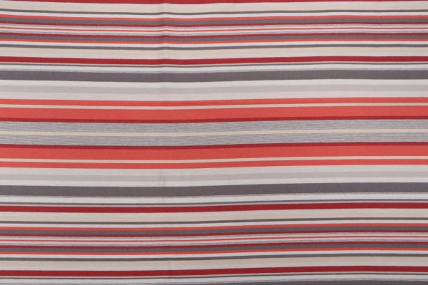 1 Yard Woven Polyester Stripe Outdoor Fabric in Grey/Brick