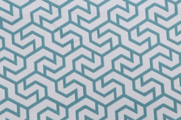7/8 Yard Sunbrella Solution Dyed Acrylic Outdoor Fabric in Turquoise/White