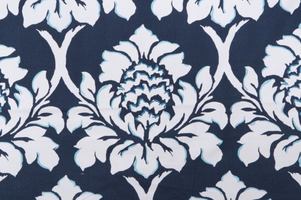 Printed Polyester Outdoor Fabric in Navy