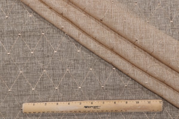 2.5 yards of Semi Sheer Embroidered Drapery in Darjeeling