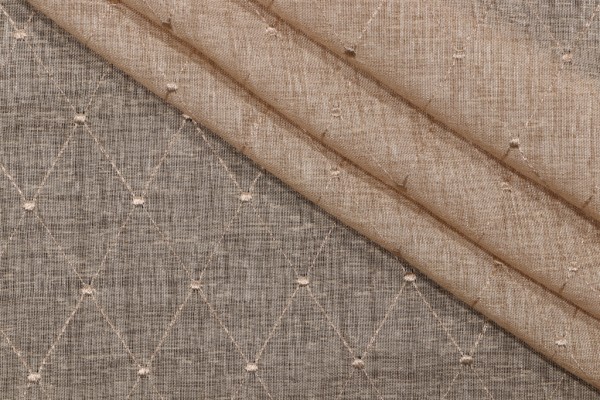 2.5 yards of Semi Sheer Embroidered Drapery in Darjeeling