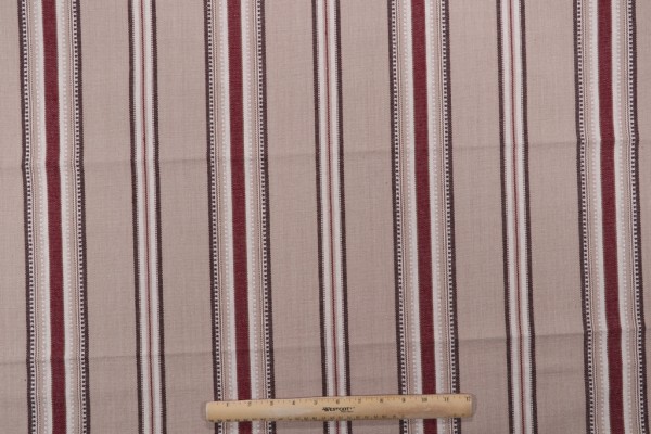 Click for 1.2 Yards Castillo Woven Cotton Stripe Decorator Fabric in Bordeaux Castillo Woven Cotton Stripe Decorator Fabric in Bordeaux