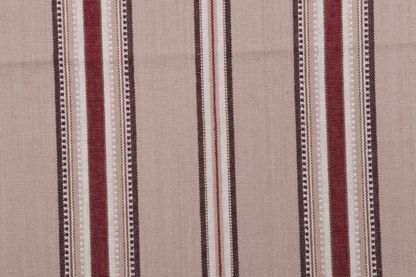 Click for 1.2 Yards Castillo Woven Cotton Stripe Decorator Fabric in Bordeaux Castillo Woven Cotton Stripe Decorator Fabric in Bordeaux