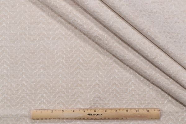 Chenille Upholstery Fabric in Oyster