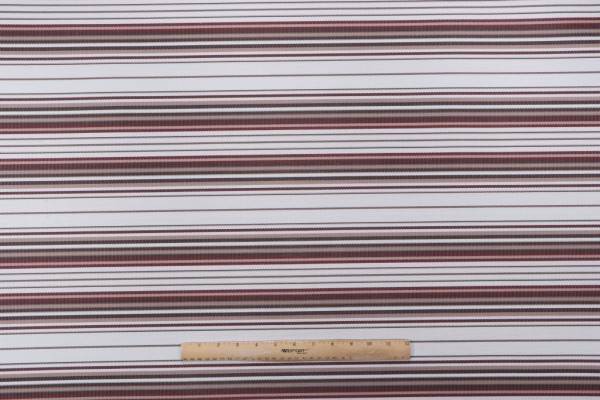 Phifertex Woven Vinyl Mesh Sling Chair Outdoor Fabric in Red/Brown Stripe