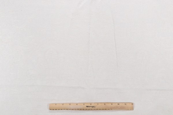 Woven Chenille Damask Upholstery Fabric in Cream