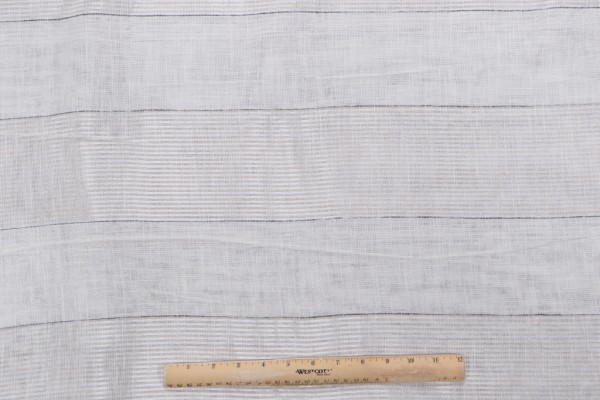 Semi Sheer Stripe Drapery Fabric in Oat 116 Wide