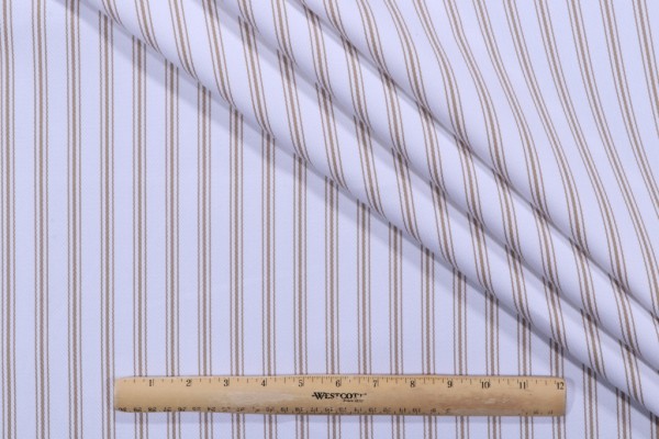 Sample of Terrasol Folly Ticking Stripe Acrylic Outdoor Fabric in Sand 