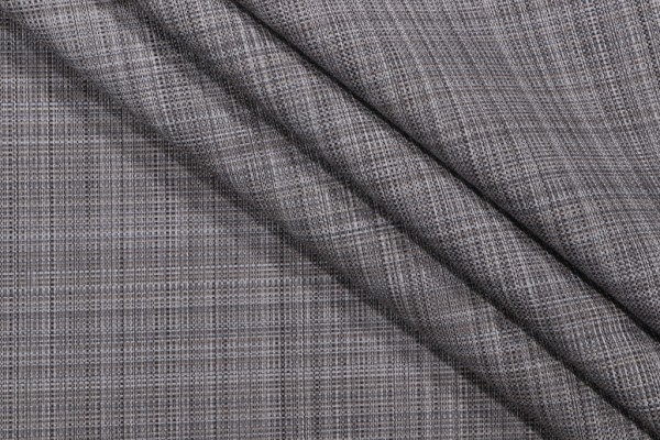 Sample of Bella Dura Grasscloth Woven Olefin Outdoor Fabric in Pewter 
