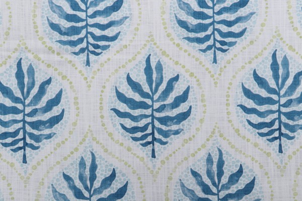 Sample of Trevi Fabrics Airlie Digital Printed Cotton Drapery Fabric in Bluestone 