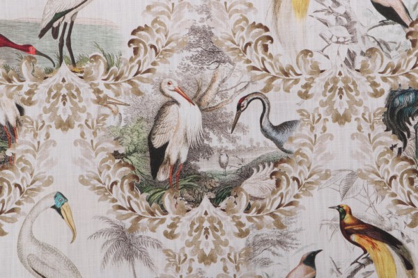 Sample of Trevi Fabrics Wayward Printed Cotton Drapery Fabric in Natural 