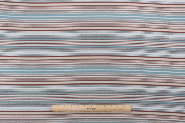 Phifer Stripe Woven Olefin Outdoor Fabric in Red and Blue