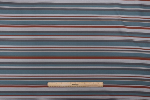Phifer Stripe Woven Olefin Outdoor Fabric in Red and Blue