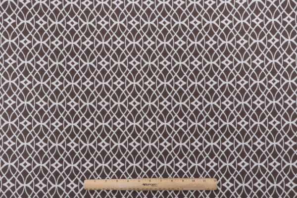Phifer Scrollwork Woven Olefin Outdoor Fabric in Chocolate