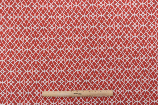 Phifer Scrollwork Woven Olefin Outdoor Fabric in Coral