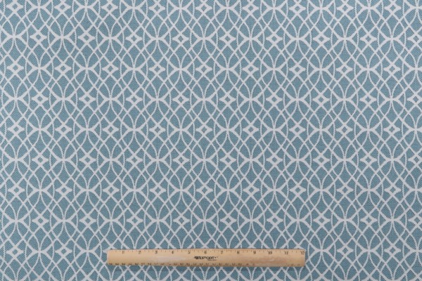 Phifer Scrollwork Woven Olefin Outdoor Fabric in Turquoise