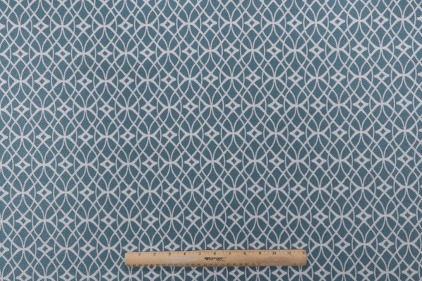 Phifer Scrollwork Woven Olefin Outdoor Fabric in Teal