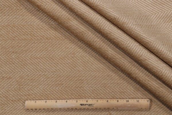 Thibaut Hillside Herringbone Chenille Upholstery Fabric in Butternut W72928
