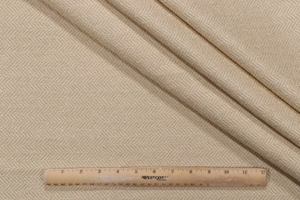 Thibaut Ellis Herringbone Upholstery Fabric in French Vanilla W72941