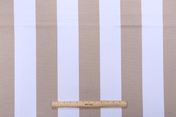 Sample of Terrasol Melbourne Stripe Solution Dyed Acrylic Outdoor Fabric in Sand 