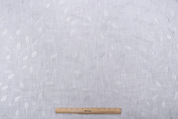 Sample of Valiant Fabrics Capri Embroidered Polyester Drapery Fabric in Antartica 