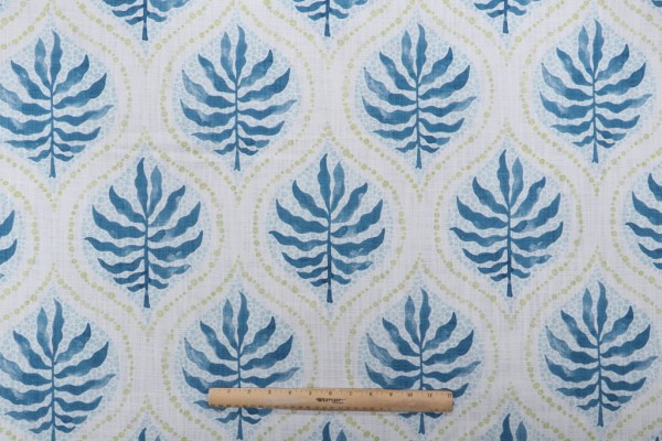 Sample of Trevi Fabrics Airlie Digital Printed Cotton Drapery Fabric in Bluestone 