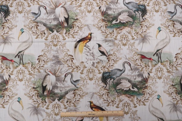 Sample of Trevi Fabrics Wayward Printed Cotton Drapery Fabric in Natural 